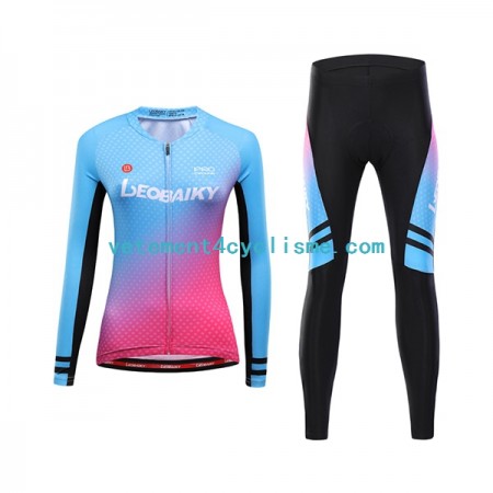 Femme Tenue Cycliste Manches Longues et Collant Long Leobaiky N001